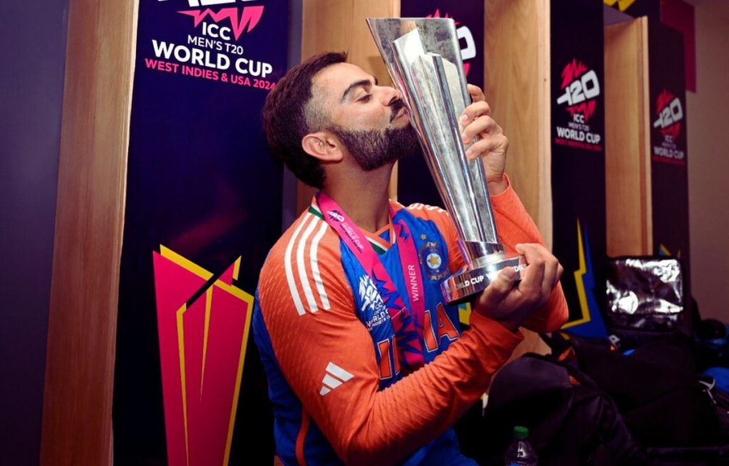 Virat kohli with Trophy