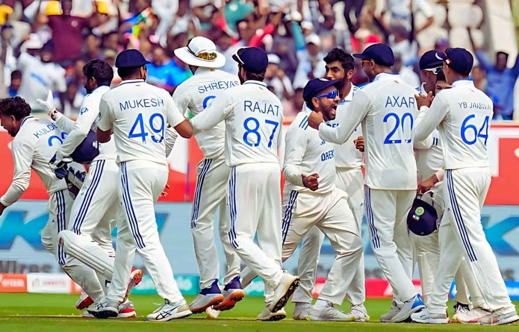 Indian test team at Barabati cricket stadium