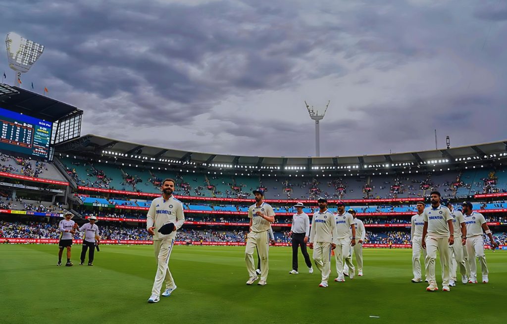 Indian test team at melbourne cricket stadium
