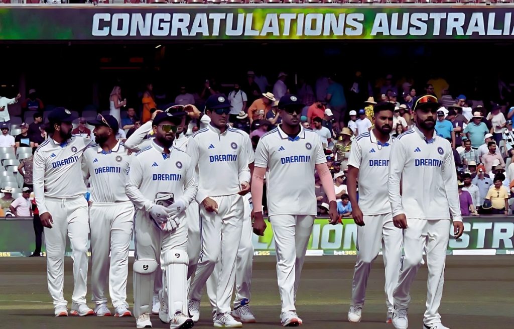 Indian test team at perth cricket stadium