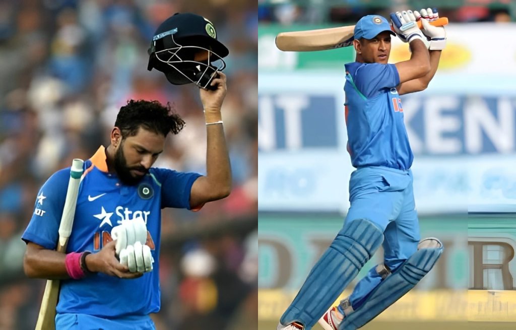 Yuvraj and dhoni at कटक क्रिकेट स्टेडियम