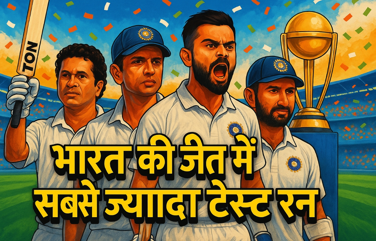 भारतीय टेस्ट क्रिकेट में जीत में सबसे ज्यादा रन बनाने वाले बल्लेबाजों की सूची